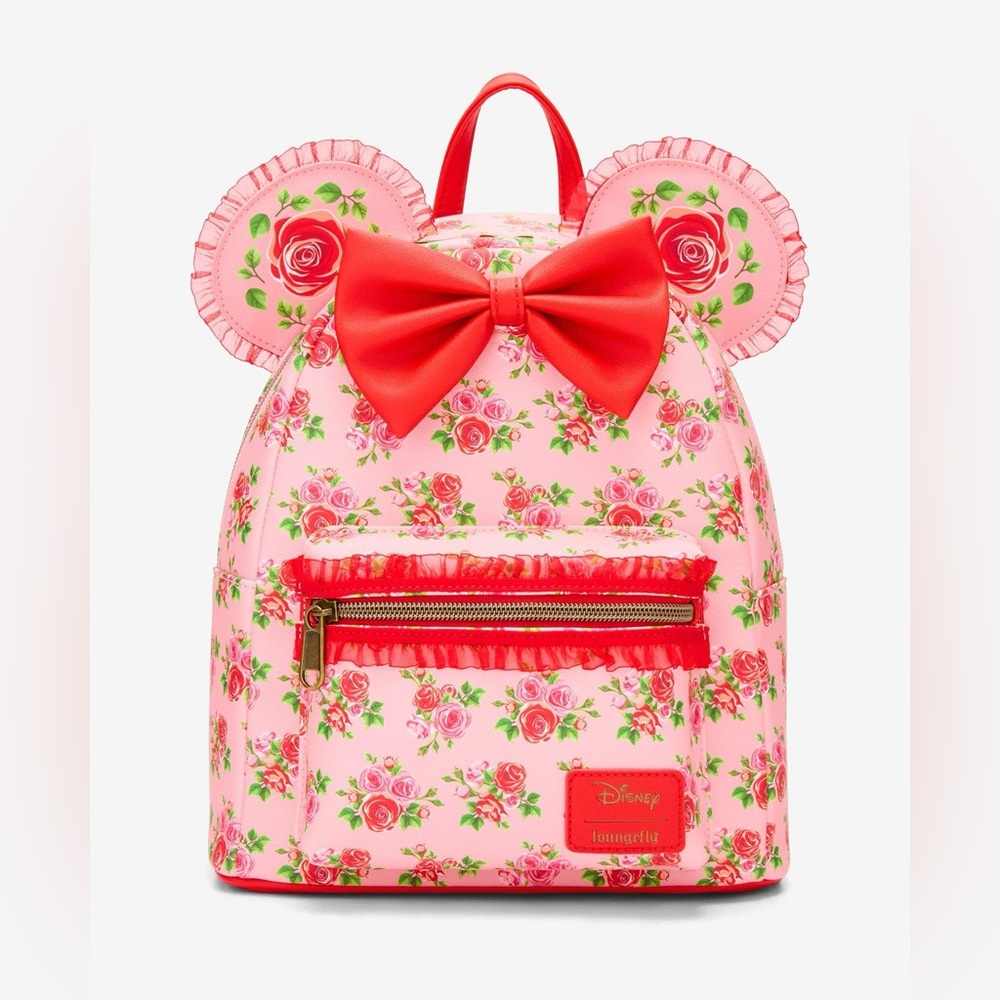NWT Loungefly Disney Minnie Mouse floral ruffle backpack